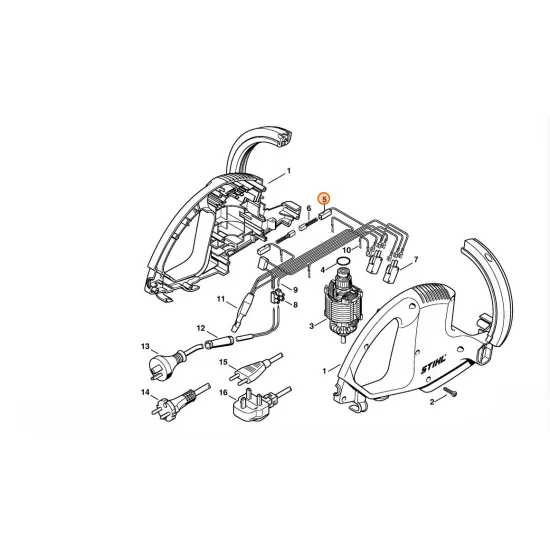 STIHL  Obsada szczotek, str. prawa 6010 600 2605
